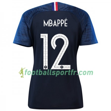 Tenue France Mbappe 12 Féminine Domicile Coupe du monde 2018 Maillot de Foot
